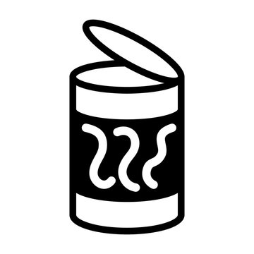 An opened can of worms concept flat vector icon for apps and websites
