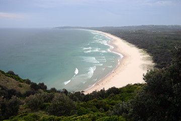 Top view of Tallow Beach Byron Bay Australia 