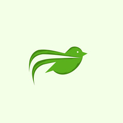 Green Bird Fly Creative Abstract Icon Logo Design Template Element Vector