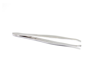 Tweezers for plucking or removing hair or clamping small items isolated on white background.