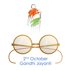 illustration of India background with Nation Hero and Freedom Fighter Mahatma Gandhi for Gandhi Jayanti - obrazy, fototapety, plakaty