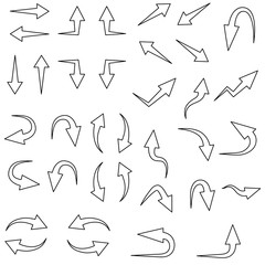 Vector illustration of various shaped arrows