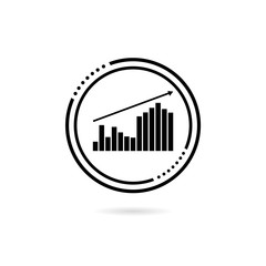 Graph icon. Column chart sign isolated on white background