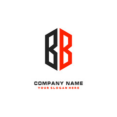 Obraz premium BB Initial Letter Logo Hexagonal Design, initial logo for business,