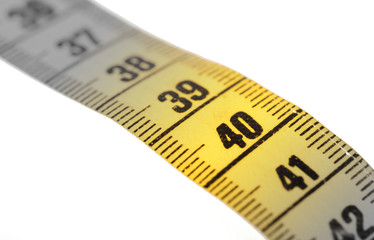 Measuring tape, selective focus on 40
