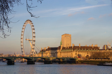 London Eye and River Thames at Dusk