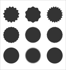 Collection of sunburst badges circle shapes vintage design