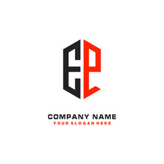Obraz premium EP Initial Letter Logo Hexagonal Design, initial logo for business,
