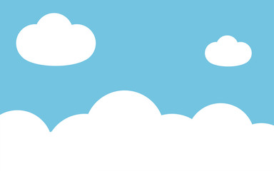 Sky blue clouds background, vector illustration