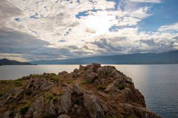 Fototapeta premium Olkhon. Baikal. Landscapes of Lake Baikal. Nature of Lake Baikal. Plains. Steppes.