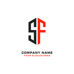 SF Initial Letter Logo Hexagonal Design, initial logo for business,
