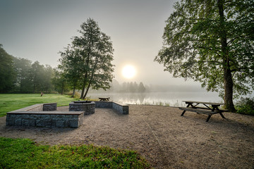 Swedish lake in morning time