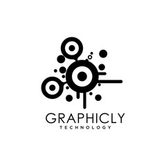 Illustration of a graphic with line and circle elements logo design