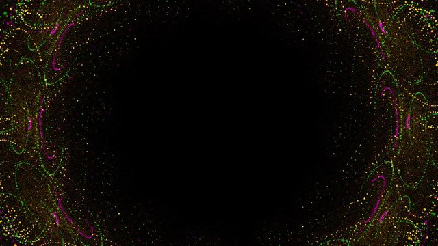 Seamless abstract circular border animation on black