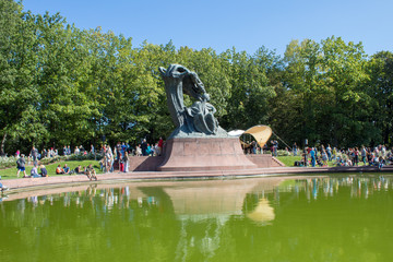 Monument to Chopin in Warsaw is Art Nouveau statue depicting the Polish composer F. Chopin. Located in the royal park Lazienki.