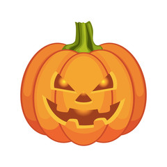 Halloween spooky pumpkin lantern. Vector illustration