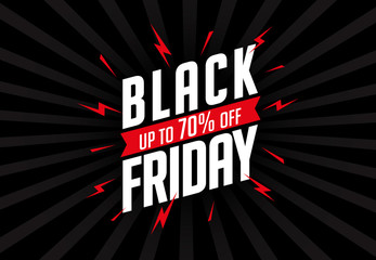 Retro background with design and text Black Friday.