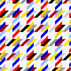 Fototapeta premium Classic Hounds-tooth pattern in a patchwork collage style.