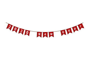 New year 2020 flag garland.