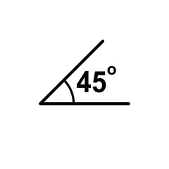 angle 45 digrees black vector