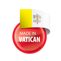 Vatican flag, vector illustration on a white background