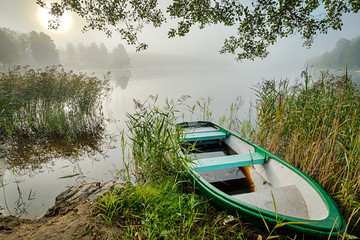 Typical Swedish lake landscape in September