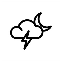 Thunder icon. Symbol of Weather icon with trendy flat line style icon for web, logo, app, UI design. isolated on white background. vector illustration eps 10