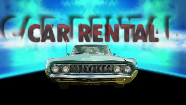 Street Sign the Way to Car Rental