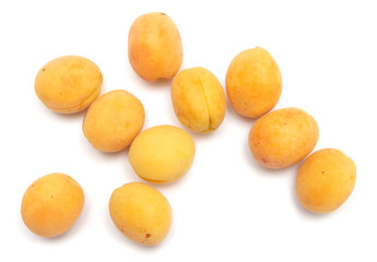 Ripe apricot isolated on a white background