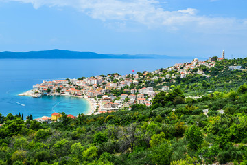 Naklejka na ściany i meble Makarska cityscape, Croatia.