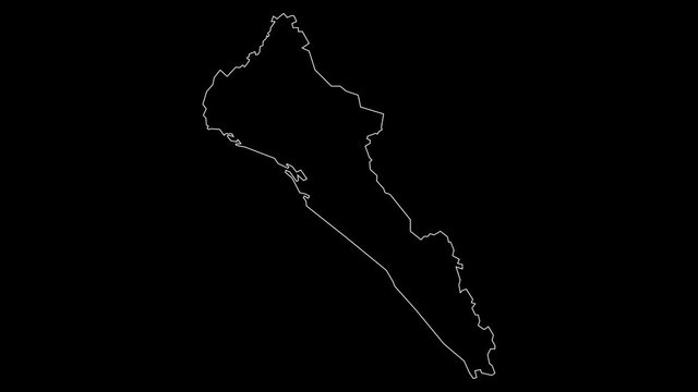 Sinaloa Mexico federal state map outline animation