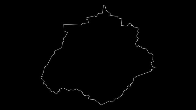 Aguascalientes Mexico federal state map outline animation