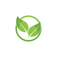 Logos of green Tree leaf ecology nature element