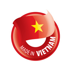 Vietnam flag, vector illustration on a white background