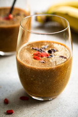 Banana,Flax meal and Goji Coffee Smoothie