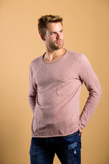Looking good. handsome man. Confidence and charisma. fashion model. Casual style. Mens sexuality....