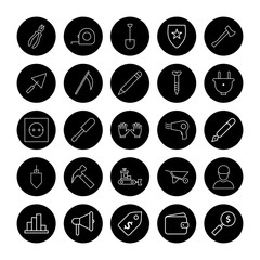 creative universal icon set of 25