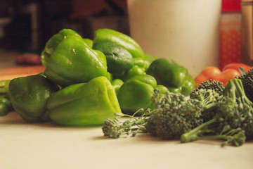 fresh vegatables on the kitchen