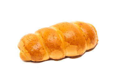 bun with sausage isolated