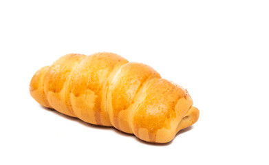 bun with sausage isolated