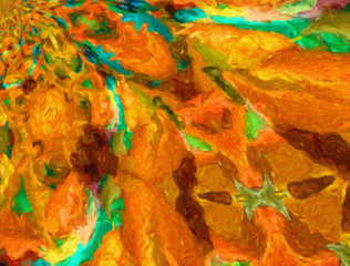 Abstract painting in oil background, splashes of paint on canvas, template for create design textile and fabric prints, flyers, invitations and banners backdrops, colorful fantasy wallpaper pattern