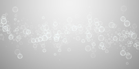 Random soap bubbles abstract background. Blowing b