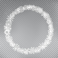 snowflakes round frame template