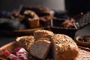 bacon bread pastry bakery. baked food