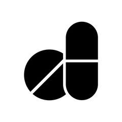 Pill icon in trendy flat style isolated on background