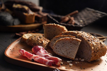 bacon bread pastry bakery. baked food