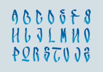 Alphabet letters street art graffiti