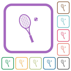 Tennis racket with ball simple icons