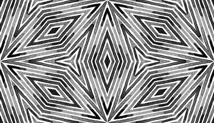 Black and white Geometric Watercolor. Creative Sea