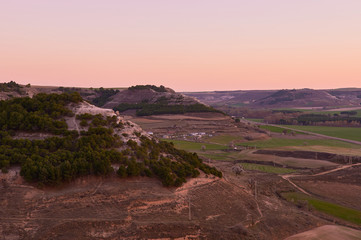 Vistas desde la cuesta de la Parrilla en Tudela de Duero, Valladolid, España